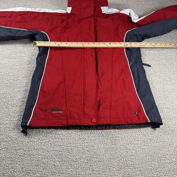 Columbia Omni Tech Vertex Waterproof Hidden Hood Jacket Red Women’s Size Medium - Picture 4 of 6